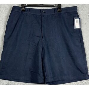 NEW Chaps Golf Shorts Mens 40 Navy Blue Performance Chino Flat Front Pockets